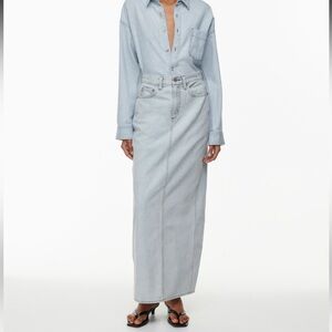Aritzia Denim Forum The 90s Pencil Maxi Denim Skirt